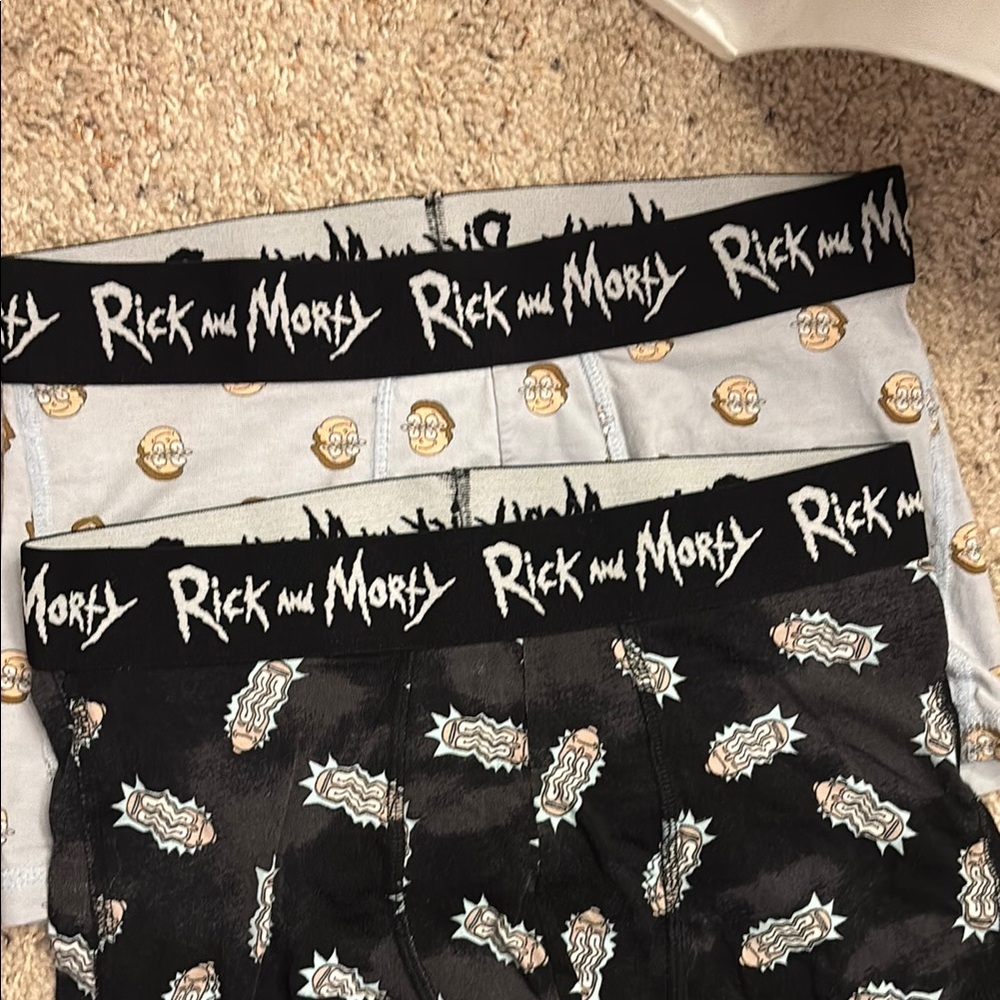 H&M Rick and Morty Men's Boxer Briefs - Black and Gray 2 pair Size Small